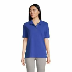 Lands' End Women's Banded Short Sleeve Mesh Polo