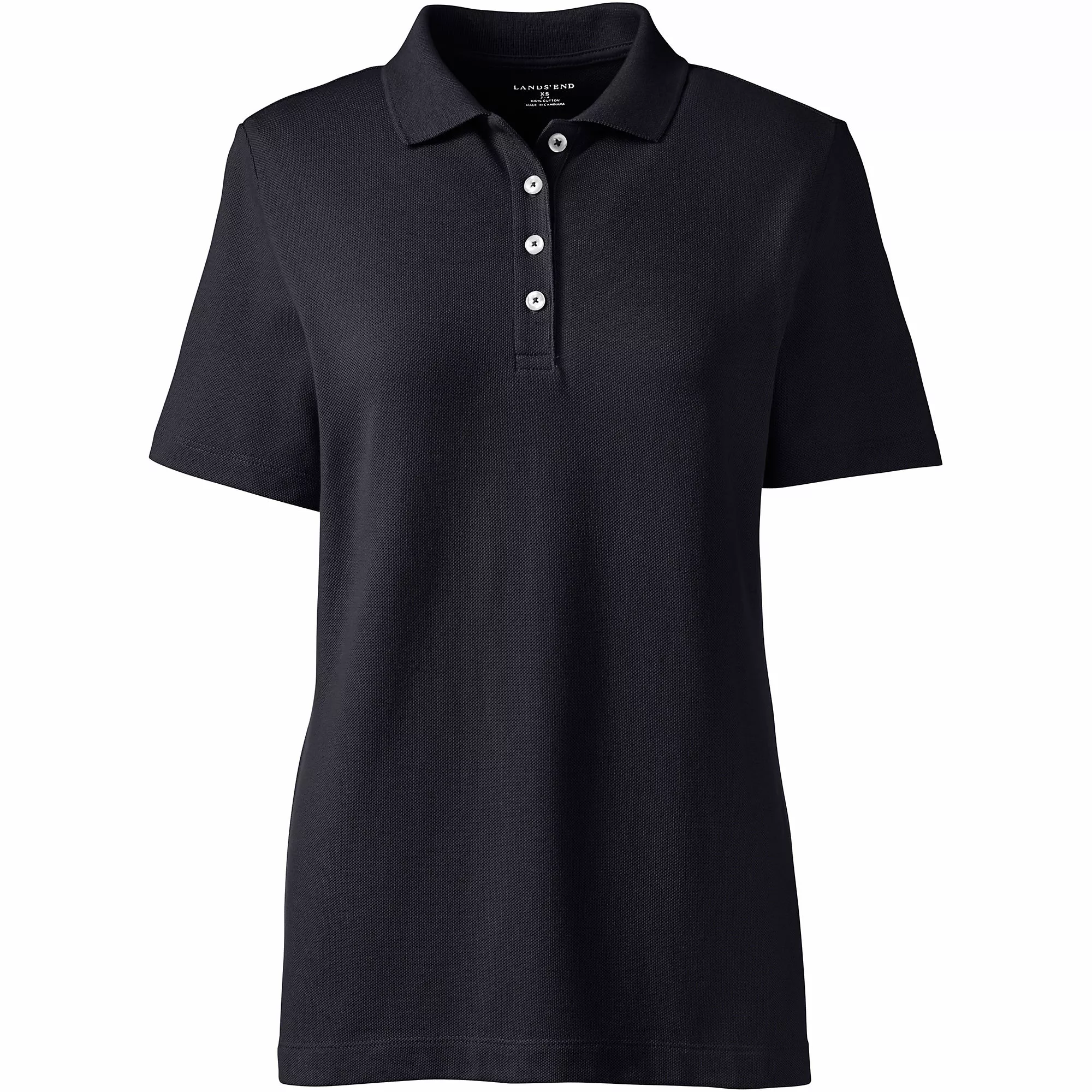 Lands' End Women's Plus Size Hemmed Short Sleeve Feminine Mesh Polo - Image 2