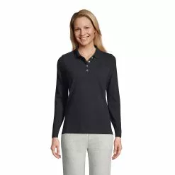 Lands' End Women's Regular Long Sleeve Mesh Polo