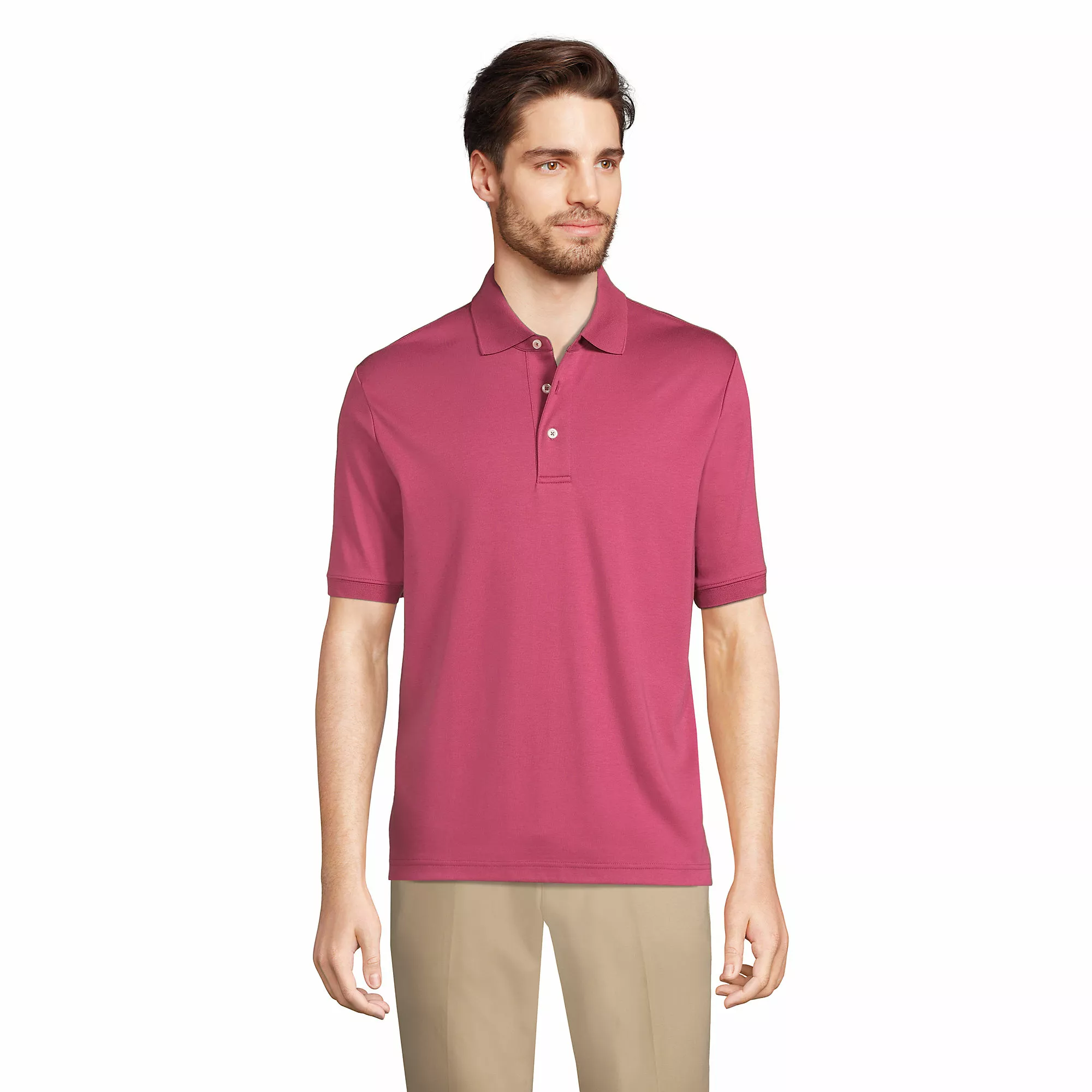 Lands' End Men's Short Sleeve Super Soft Supima Polo Shirt