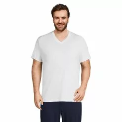 Lands' End Men's Big And Tall V-Neck Undershirt 3 Pack