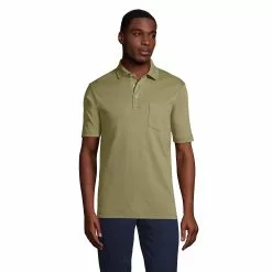 Lands' End Men's Short Sleeve Super Soft Supima Polo Shirt With Pocket