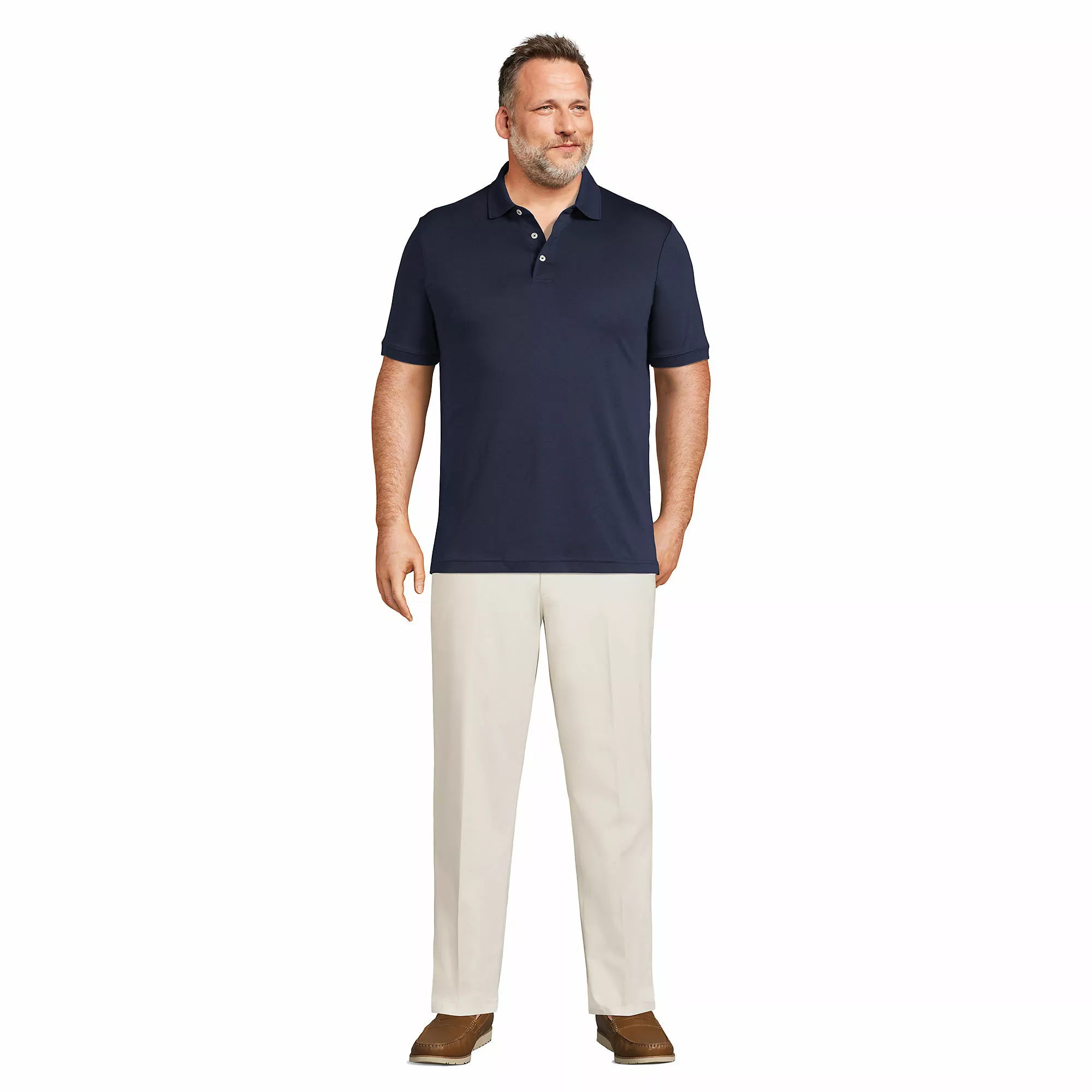 Lands' End Men's Big And Tall Short Sleeve Super Soft Supima Polo Shirt - Image 3
