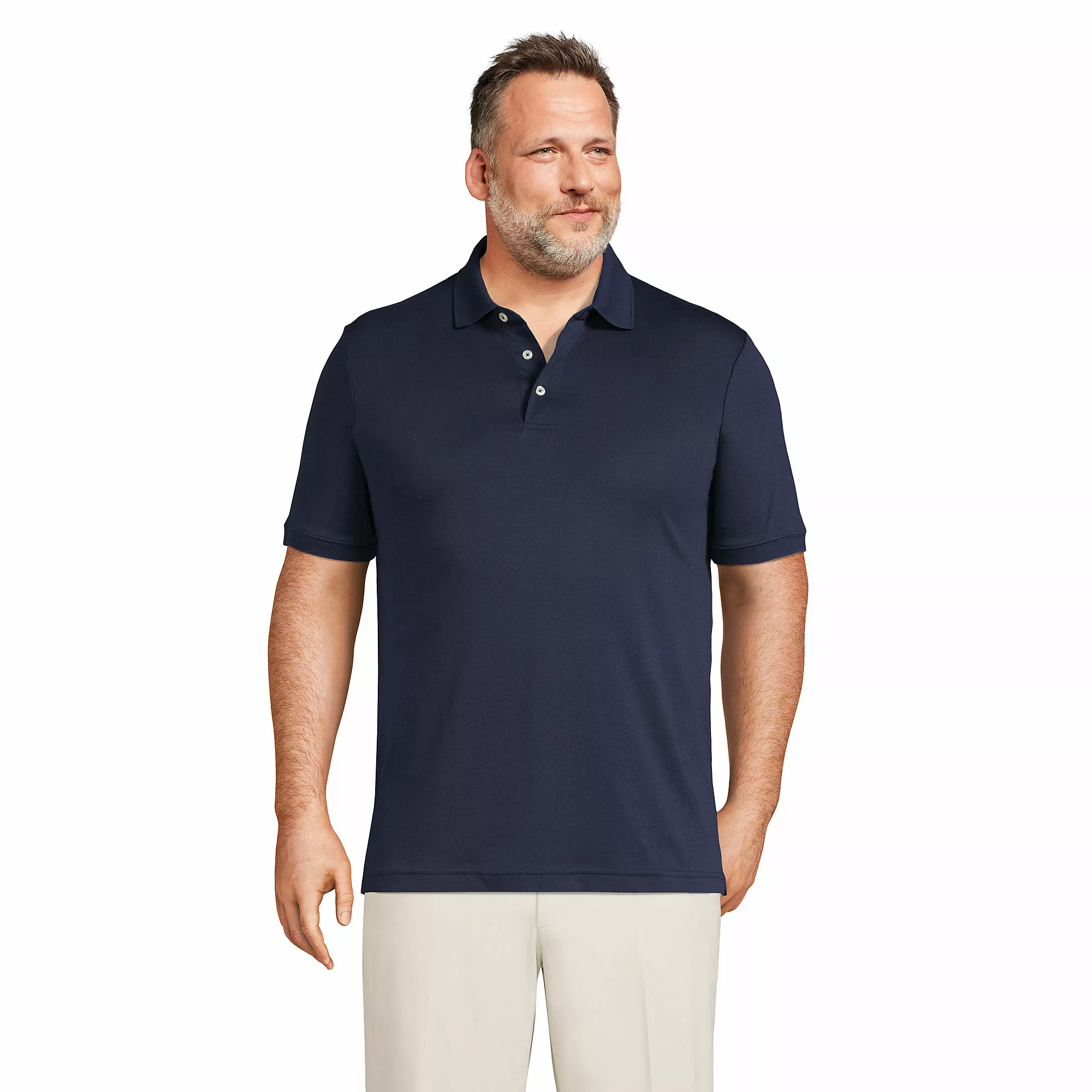 Lands' End Men's Big And Tall Short Sleeve Super Soft Supima Polo Shirt