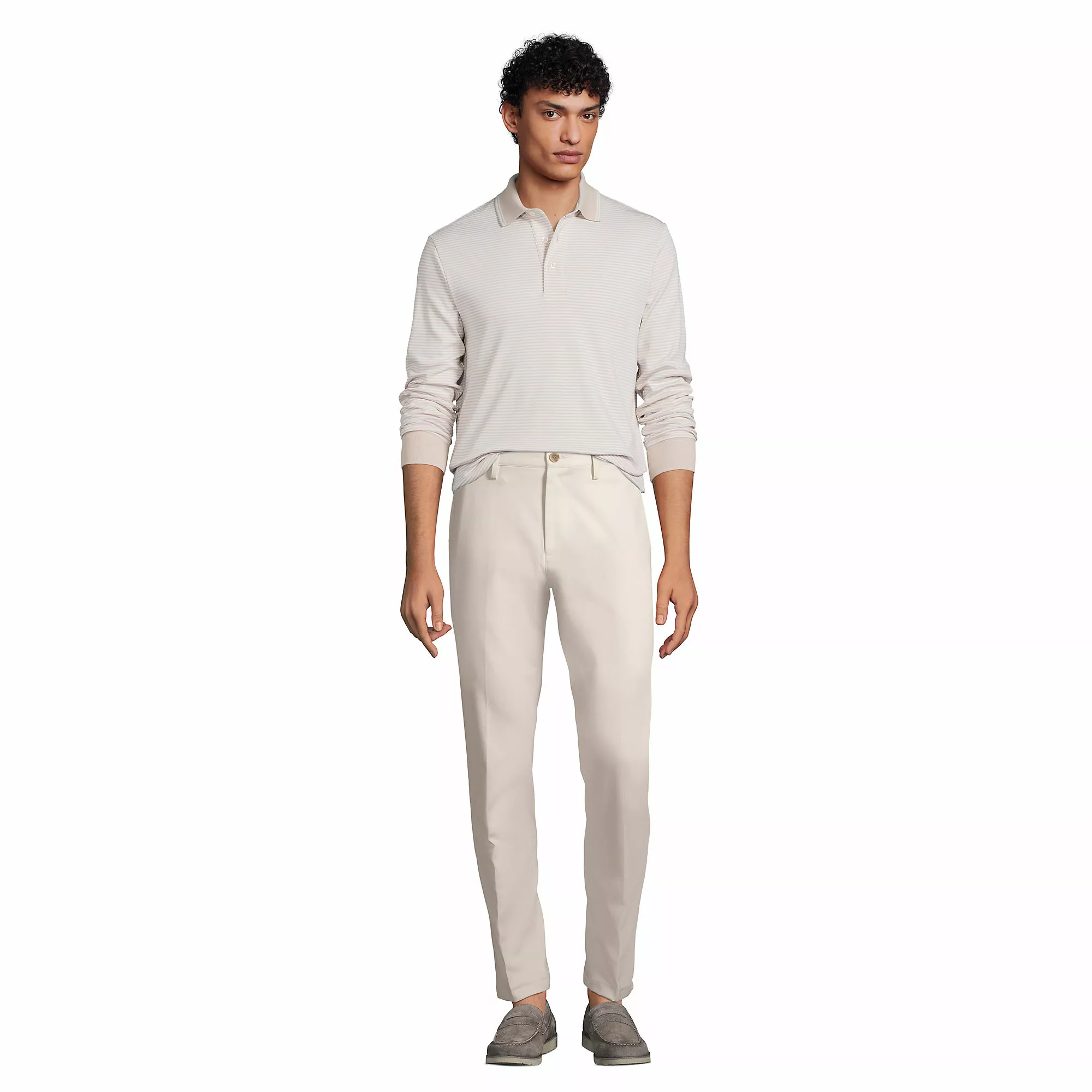 Lands' End Men's Long Sleeve Super Soft Supima Polo Shirt - Image 4