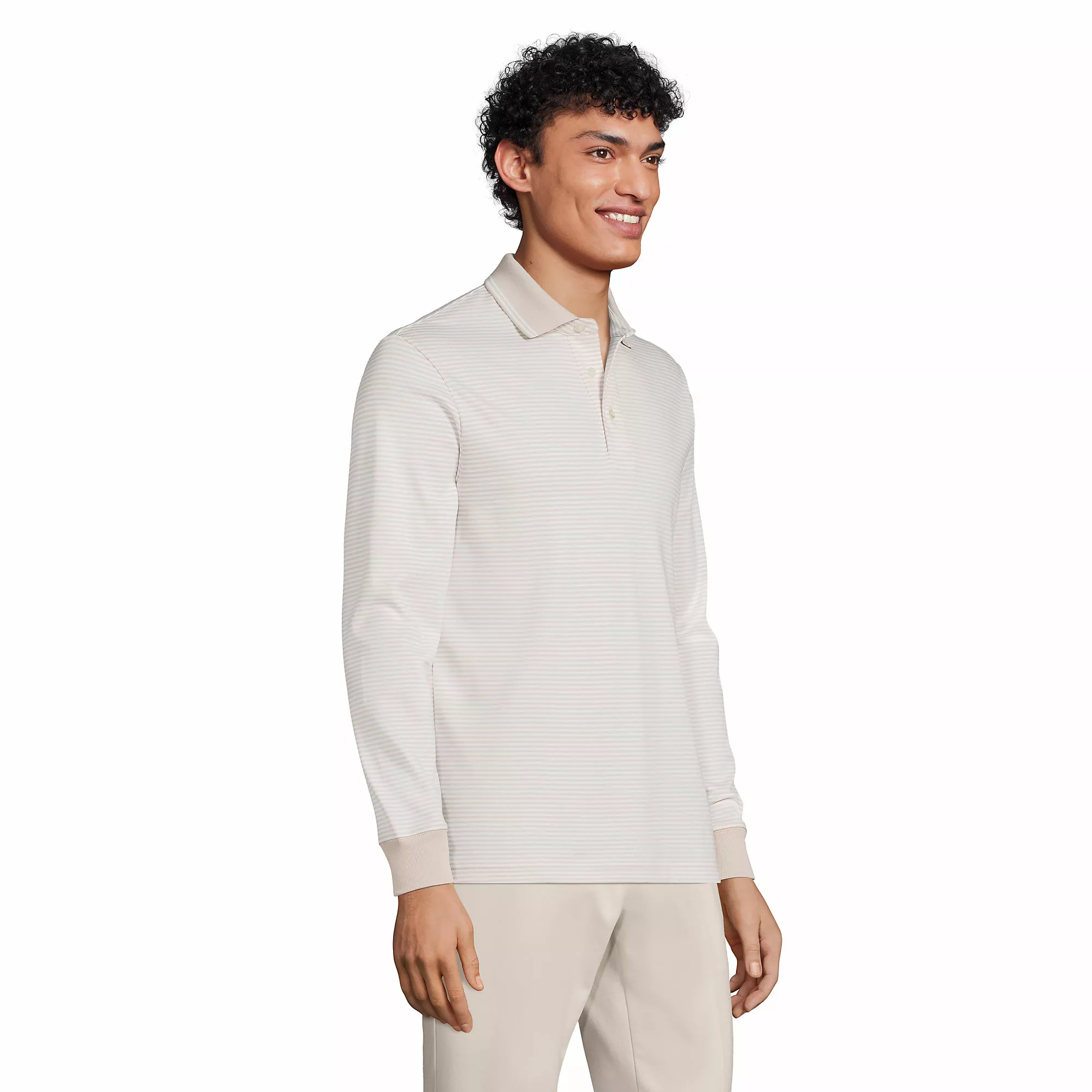 Lands' End Men's Long Sleeve Super Soft Supima Polo Shirt - Image 3