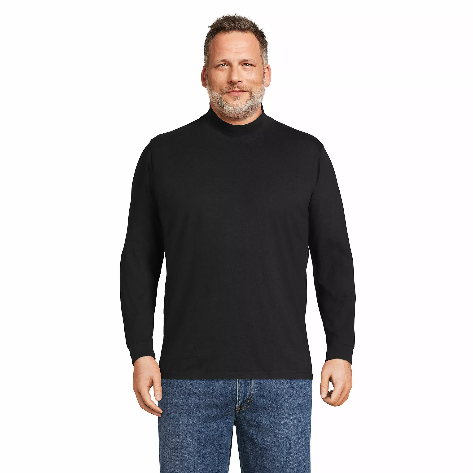Lands' End Men's Big Super-T Mock Turtleneck