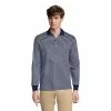 Lands' End Men's Long Sleeve Jacquard Super Soft Supima Polo Shirt