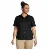 Lands' End Women's Plus Size Short Sleeve Broadcloth Shirt