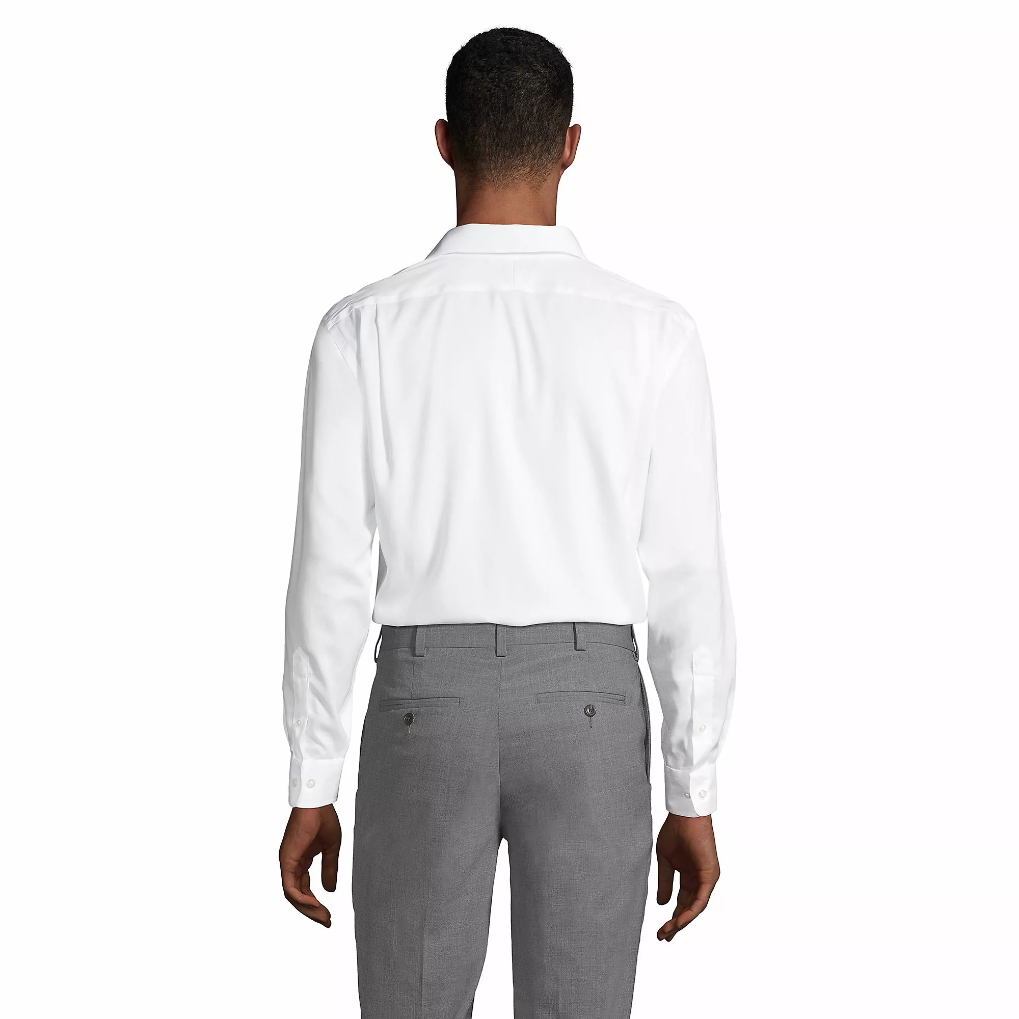 Lands' End Men's Long Sleeve Straight Collar Solid No Iron Pinpoint - Image 2