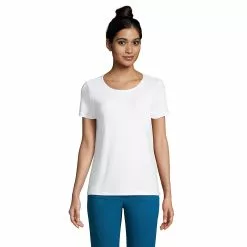Lands' End Women's Short Sleeve Jewelneck Tee