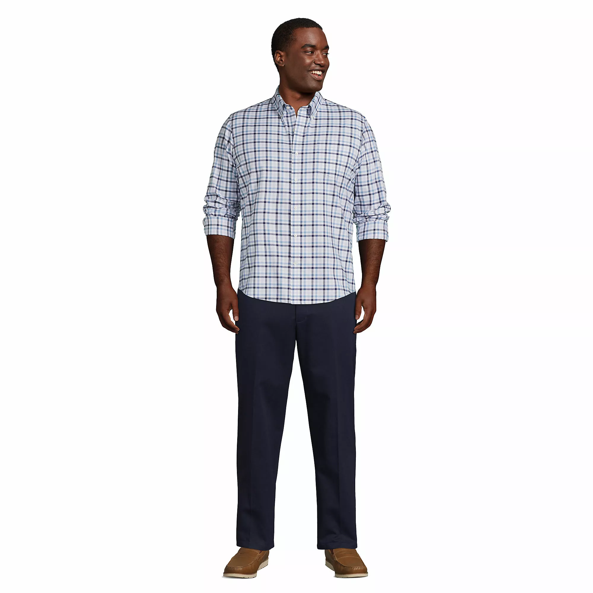 Lands' End Men's Big And Tall Traditional Fit No Iron Twill Shirt - Image 4