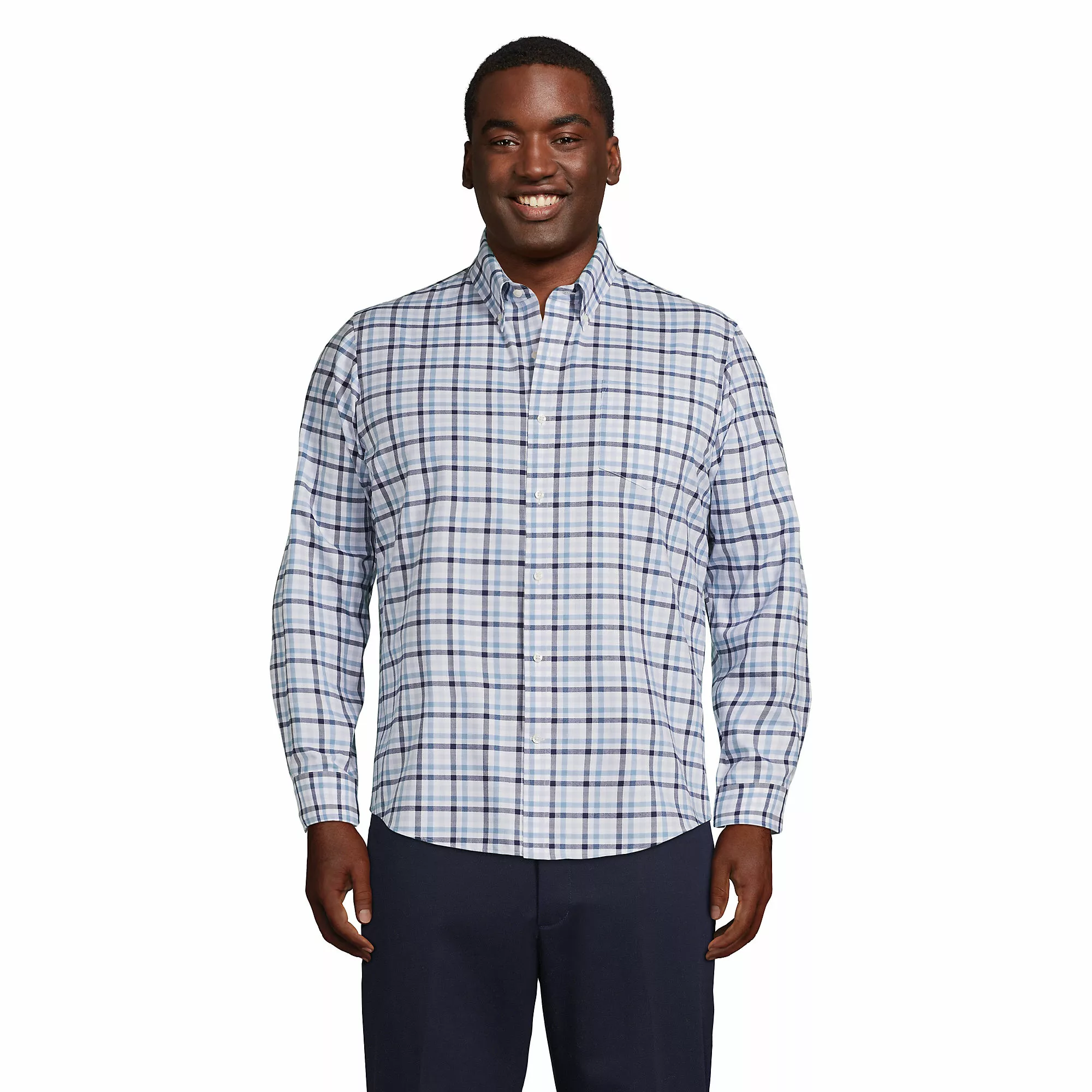 Lands' End Men's Big And Tall Traditional Fit No Iron Twill Shirt