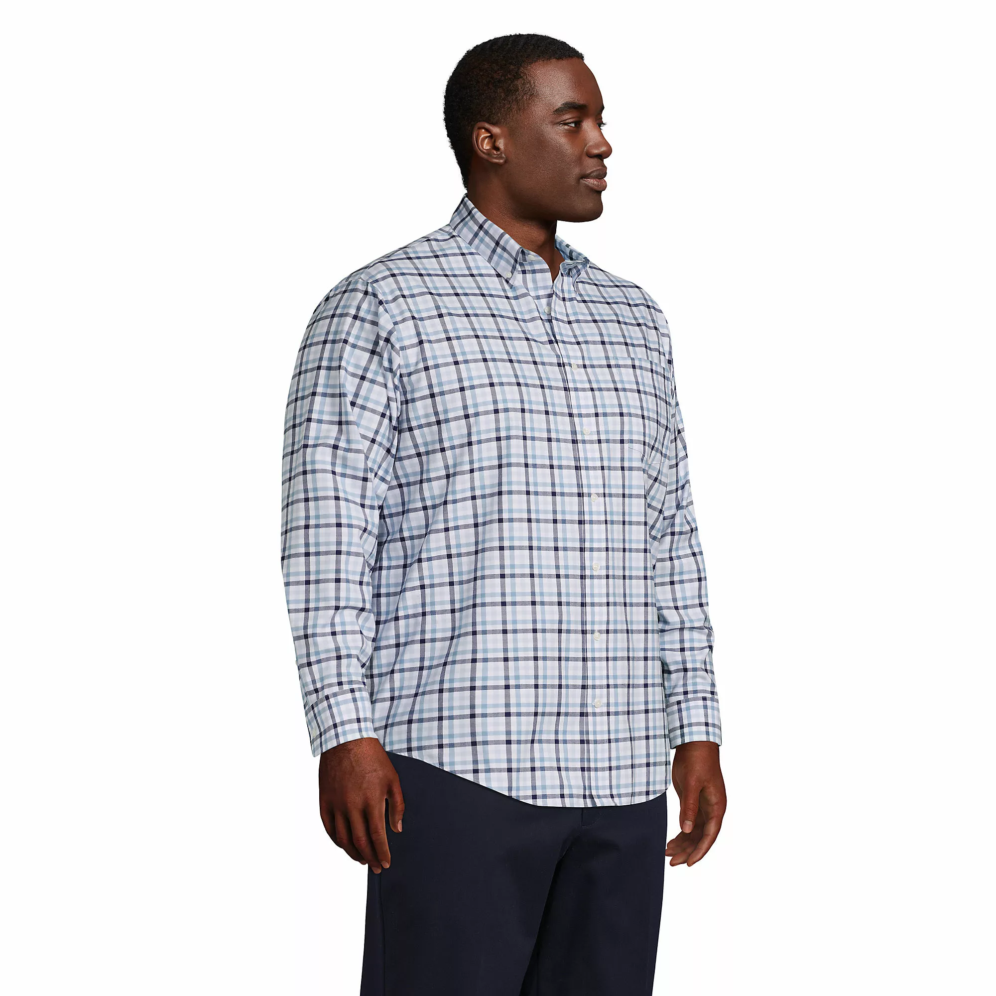 Lands' End Men's Big And Tall Traditional Fit No Iron Twill Shirt - Image 3