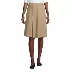 Lands' End Women's Ponte Pleat Skirt At The Knee