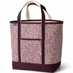 Lands' End Large Print Open Top Canvas Tote Bag