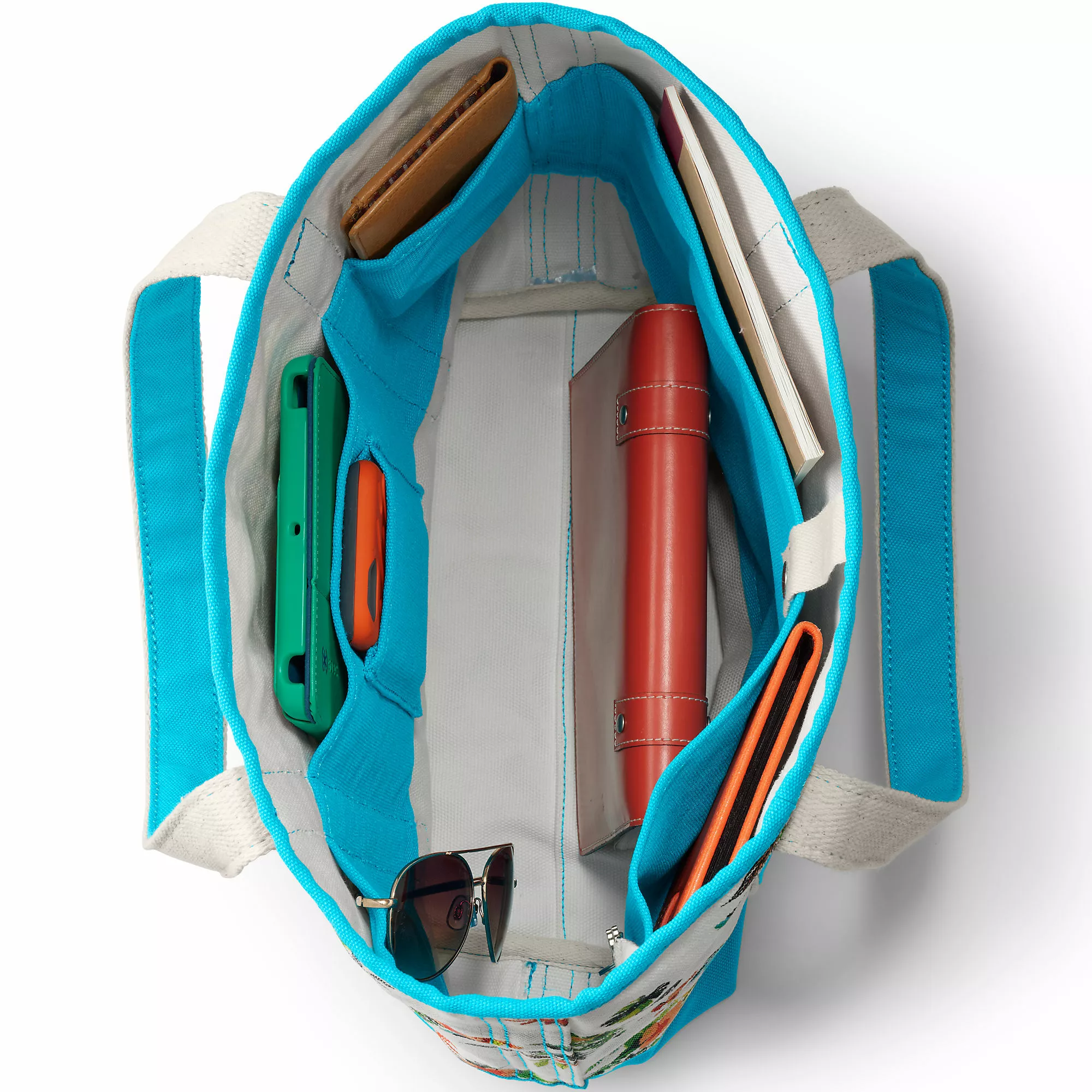 Lands' End Medium Print Open Top Canvas Tote Bag - Image 2