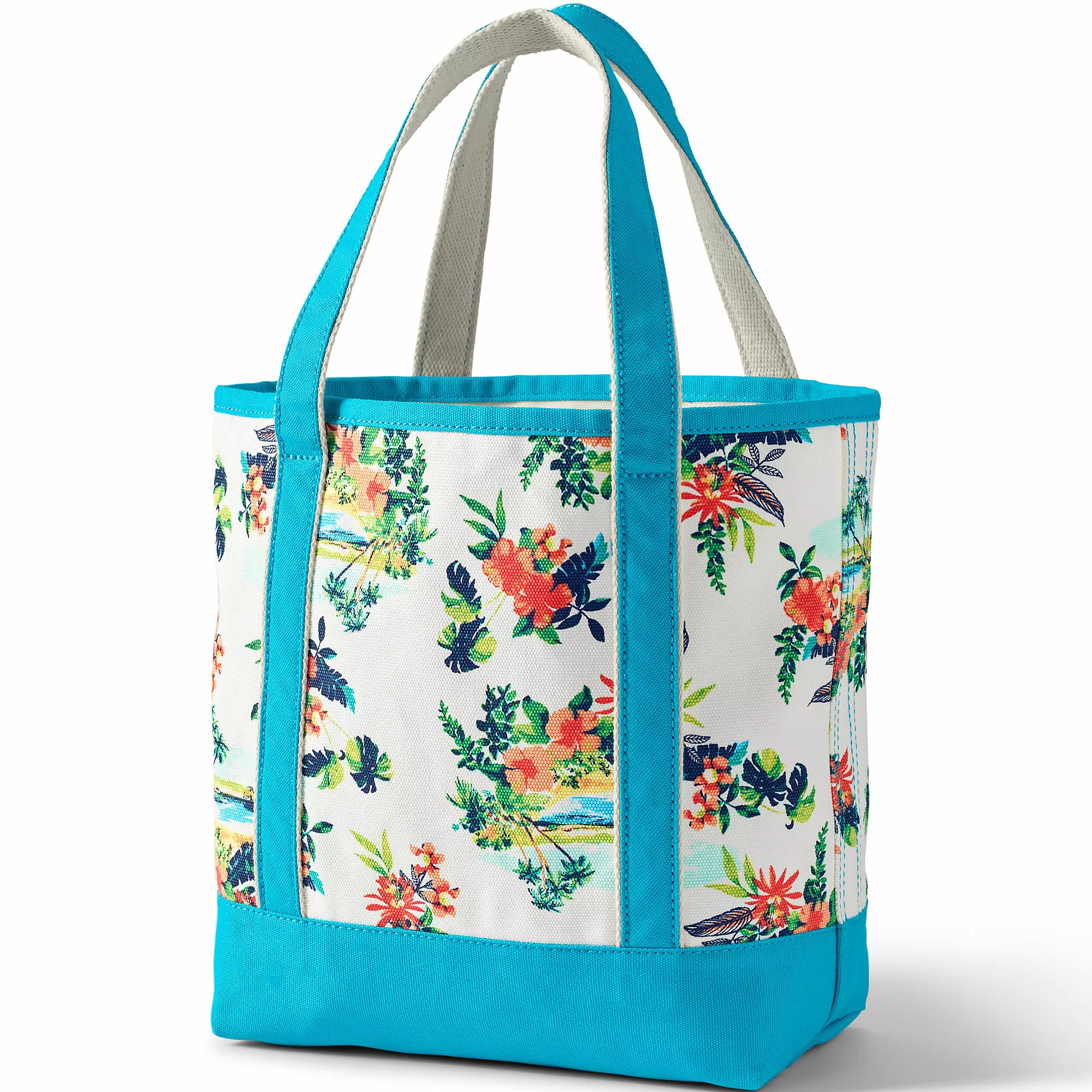 Lands' End Medium Print Open Top Canvas Tote Bag - Image 4