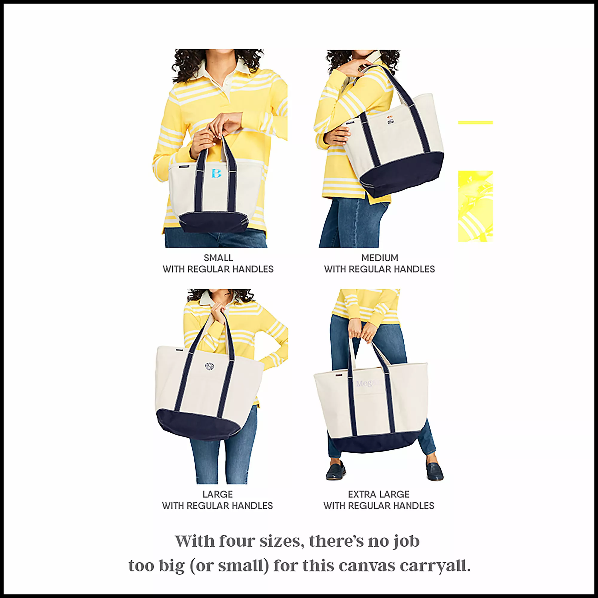 Lands' End Medium Print Open Top Canvas Tote Bag - Image 3