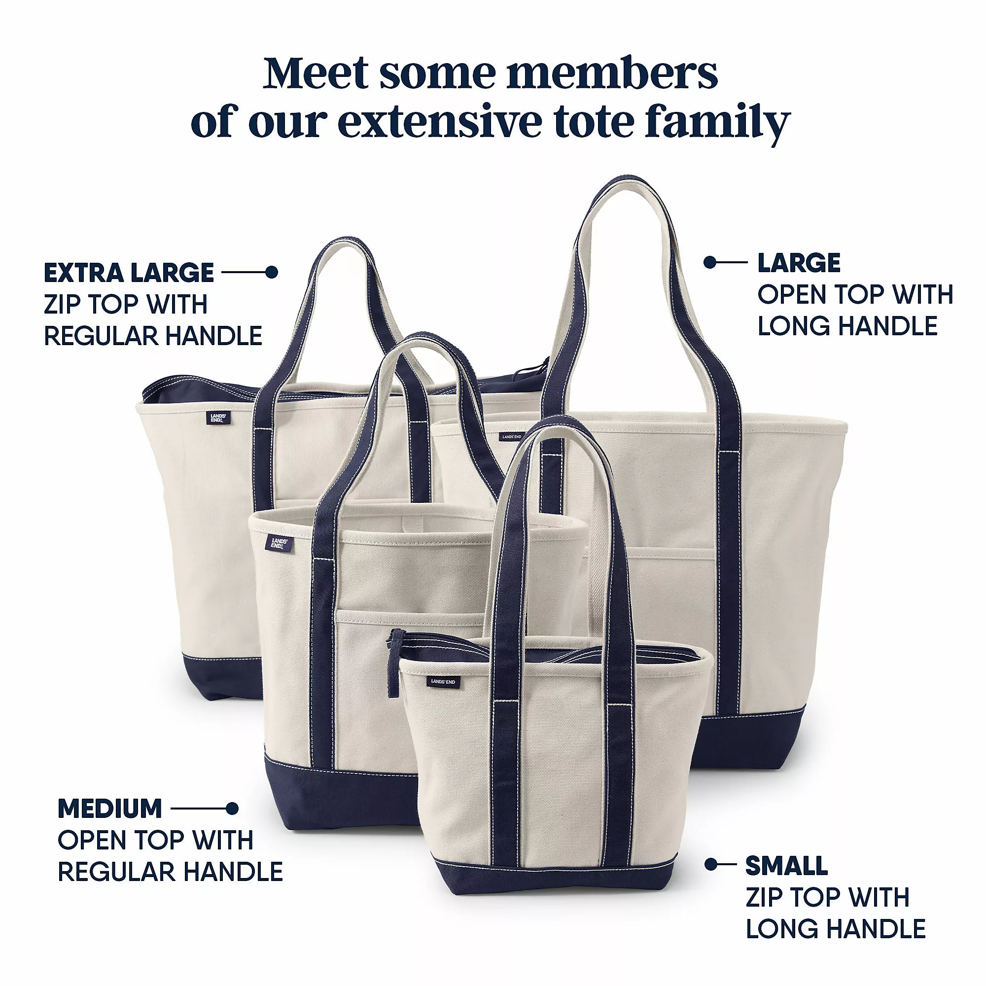 Lands' End Medium Print Open Top Canvas Tote Bag - Image 6