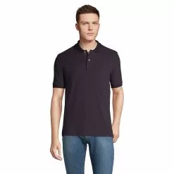 Lands' End Men's Short Sleeve Tailored Banded Mesh Polo Shirt