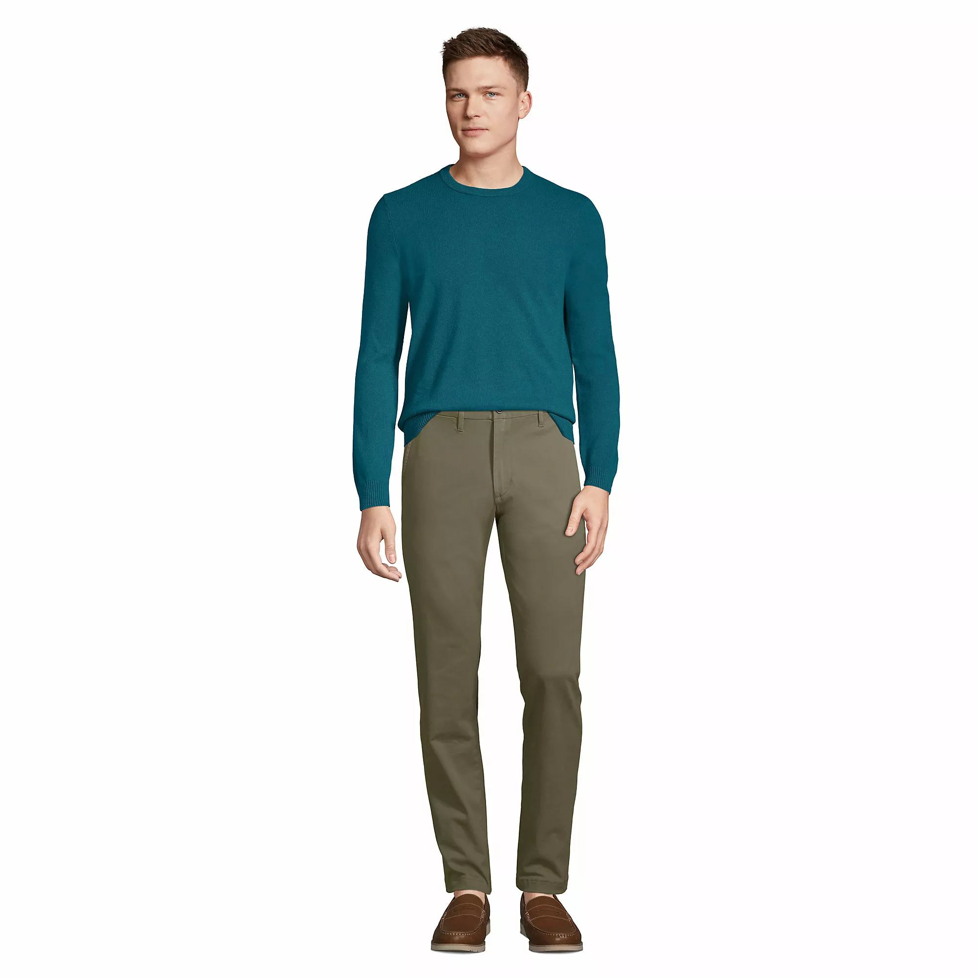 Lands' End Men's Fine Gauge Cashmere Crewneck Sweater - Image 4