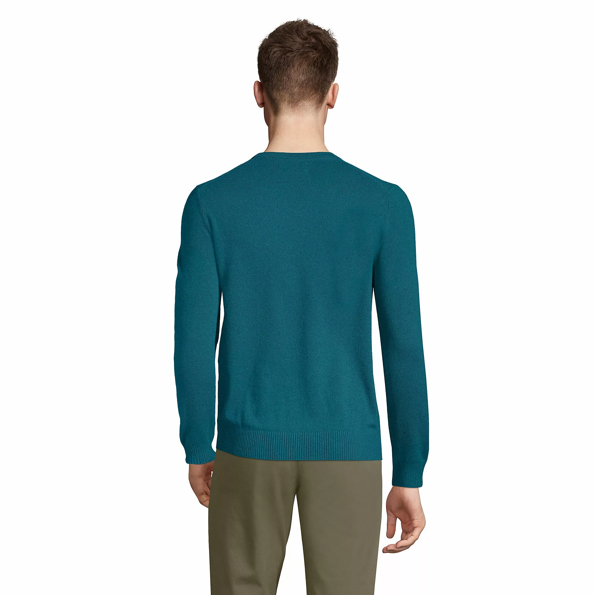 Lands' End Men's Fine Gauge Cashmere Crewneck Sweater - Image 2