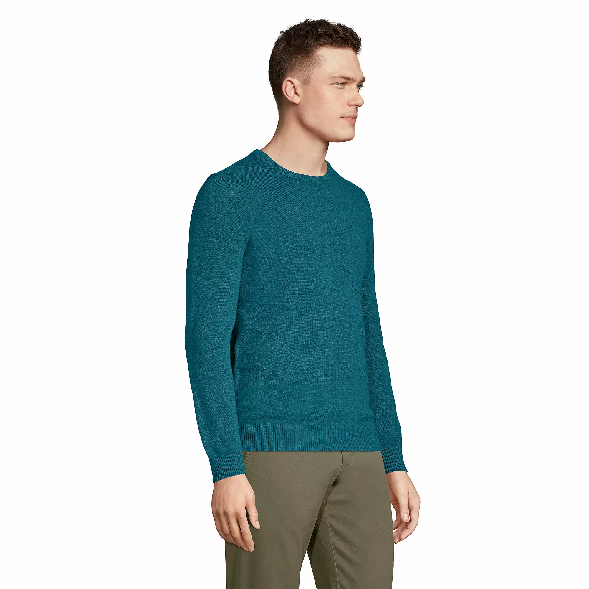 Lands' End Men's Fine Gauge Cashmere Crewneck Sweater - Image 3