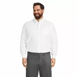 Lands' End Men's Big And Tall Long Sleeve Buttondown Oxford Shirt