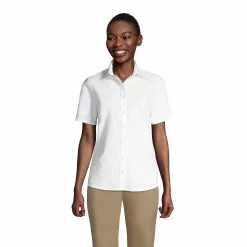 Lands' End Women's Short Sleeve Oxford Shirt