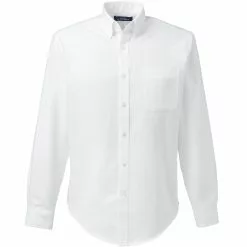 Lands' End Men's Tailored Fit Long Sleeve Buttondown Oxford Dress Shirt