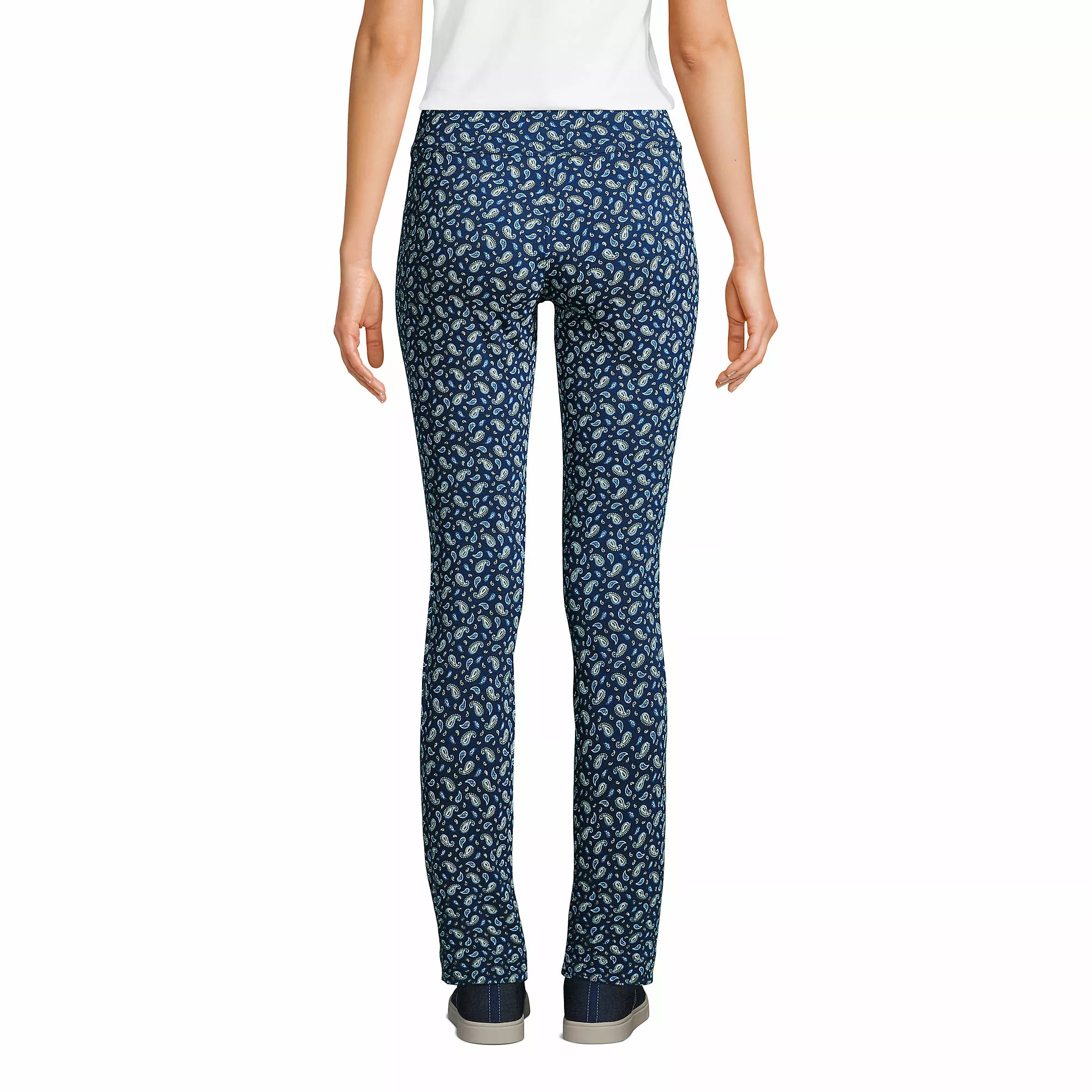 Lands' End Women's Starfish Mid Rise Slim Leg Elastic Waist Pull On Pants - Image 2