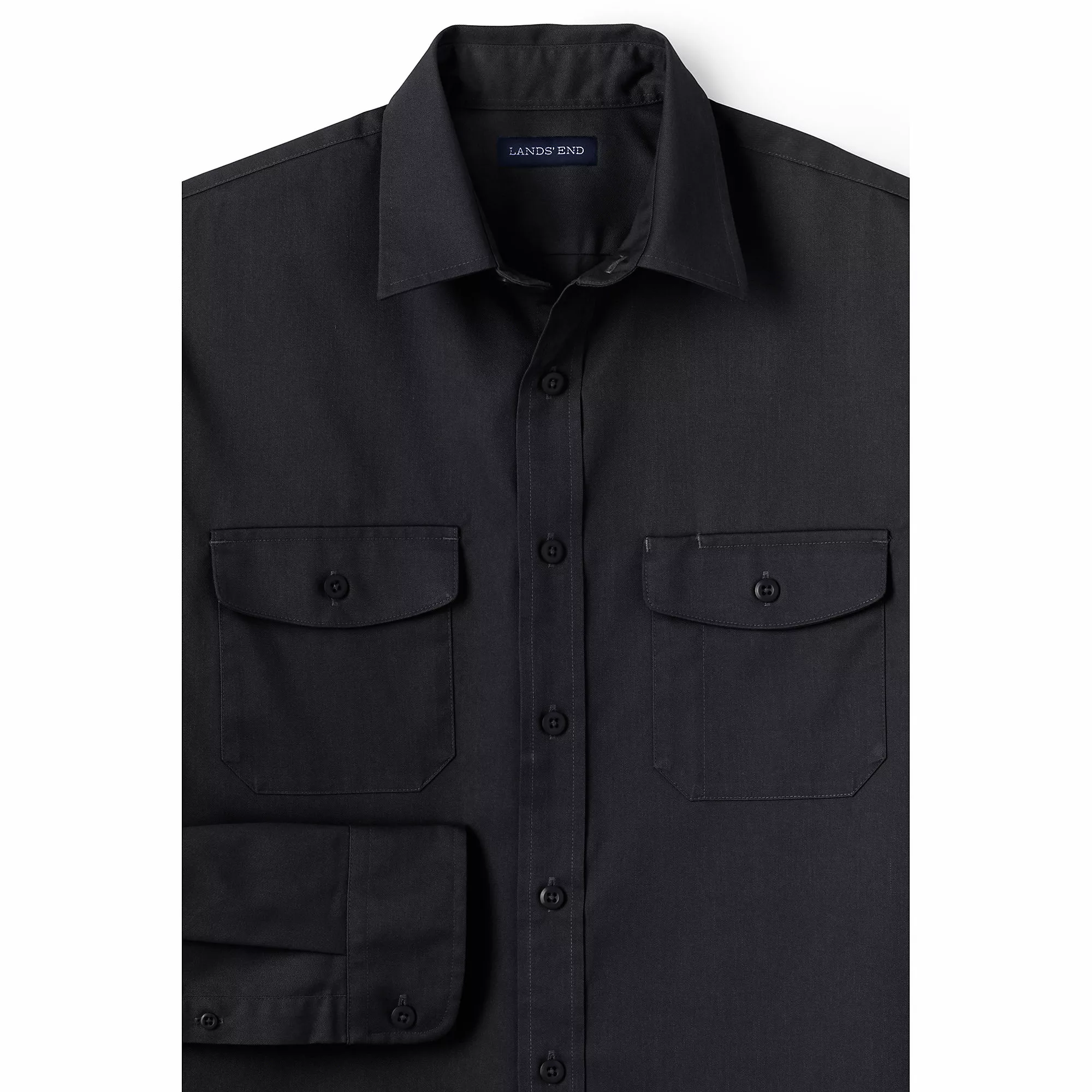 Lands' End Men's Long Sleeve Straight Collar Work Shirt - Image 7
