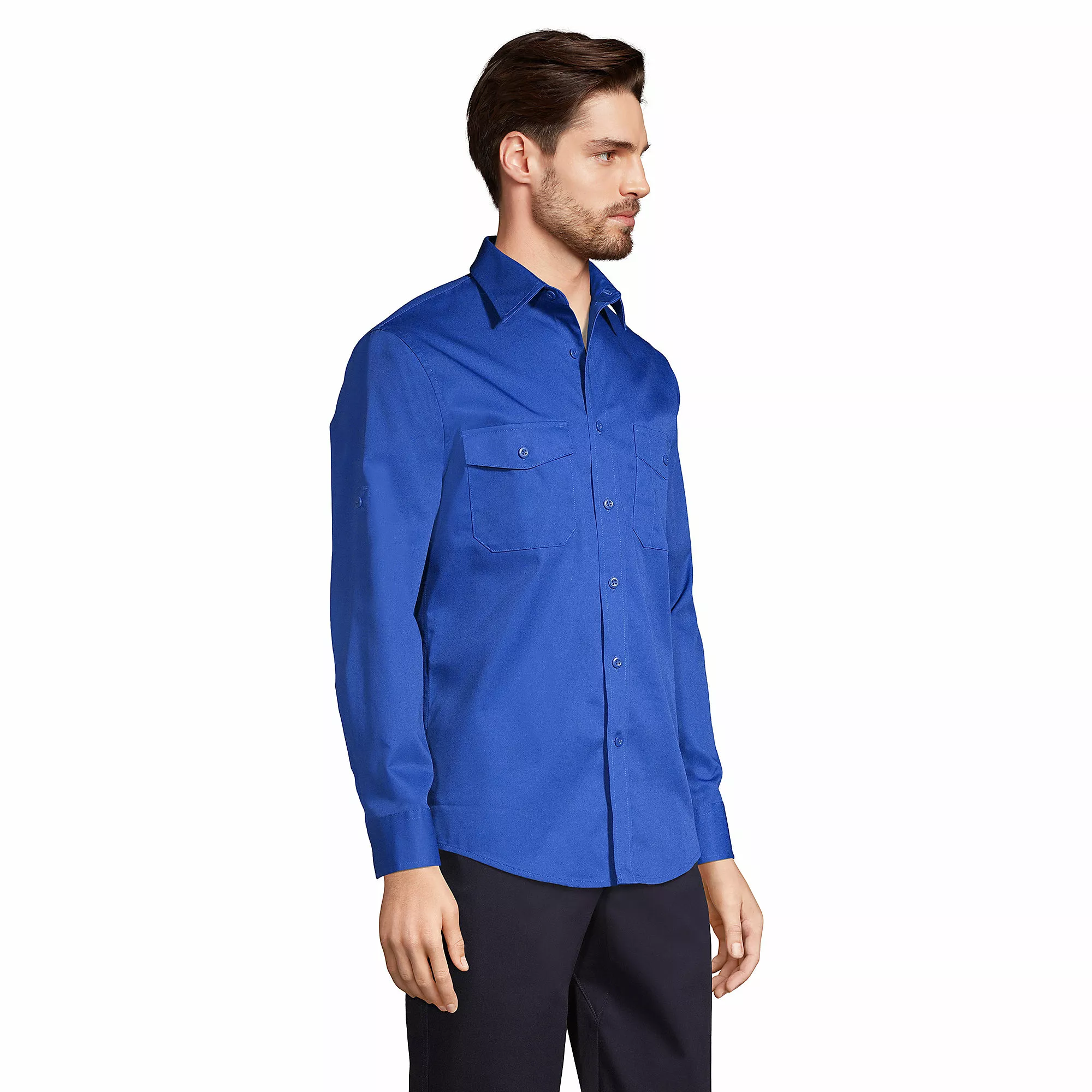 Lands' End Men's Long Sleeve Straight Collar Work Shirt - Image 3