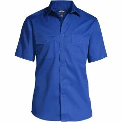 Lands' End Men's Big Short Sleeve Straight Collar Work Shirt