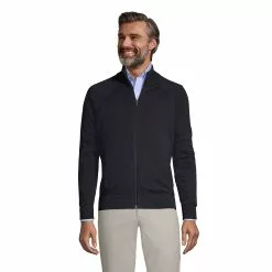 Lands' End Men's Performance Cotton Sweater Jacket