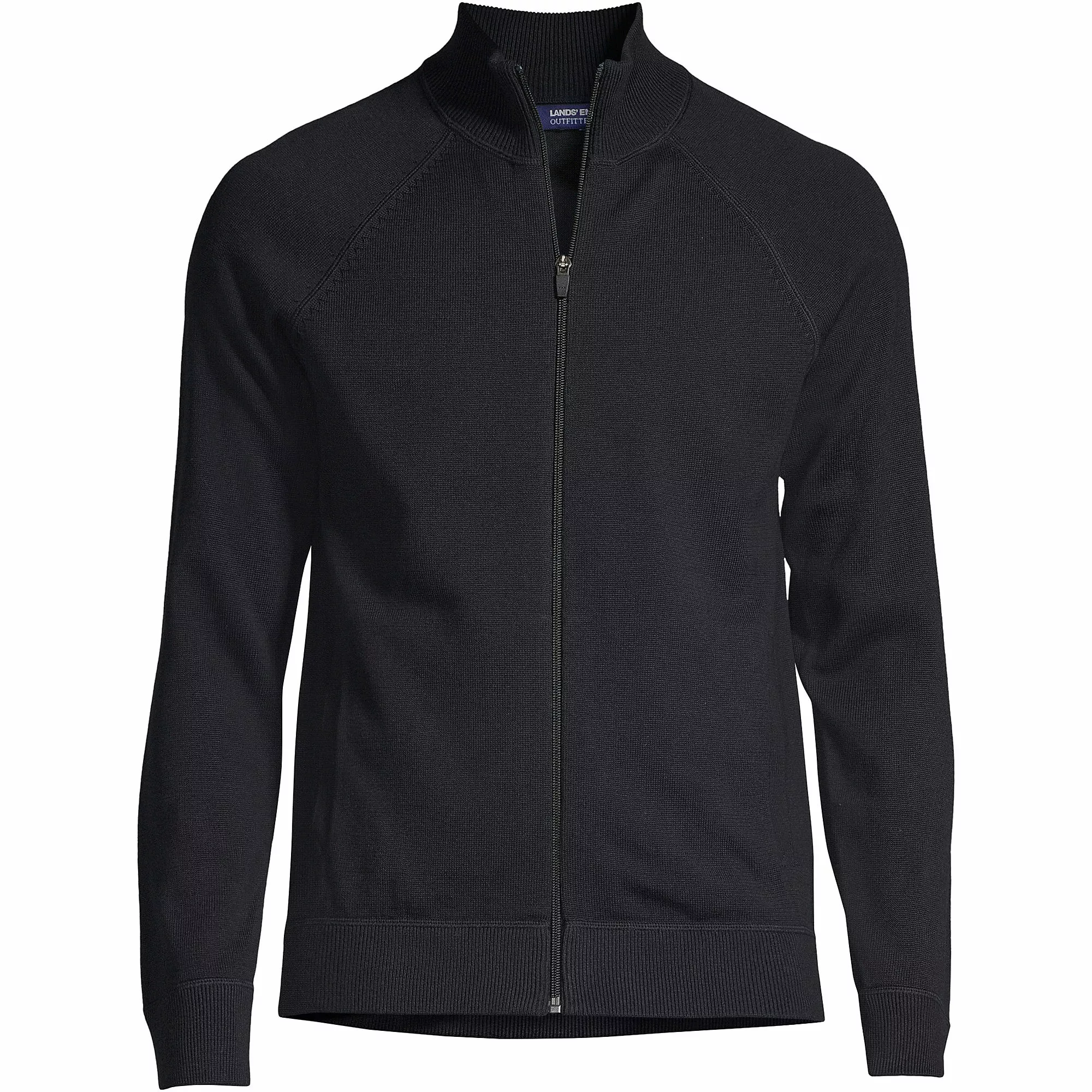 Lands' End Men's Performance Cotton Sweater Jacket - Image 2