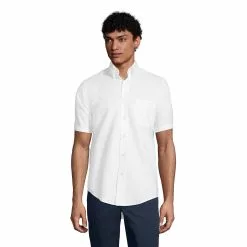 Lands' End Men's Short Sleeve Oxford Dress Shirt