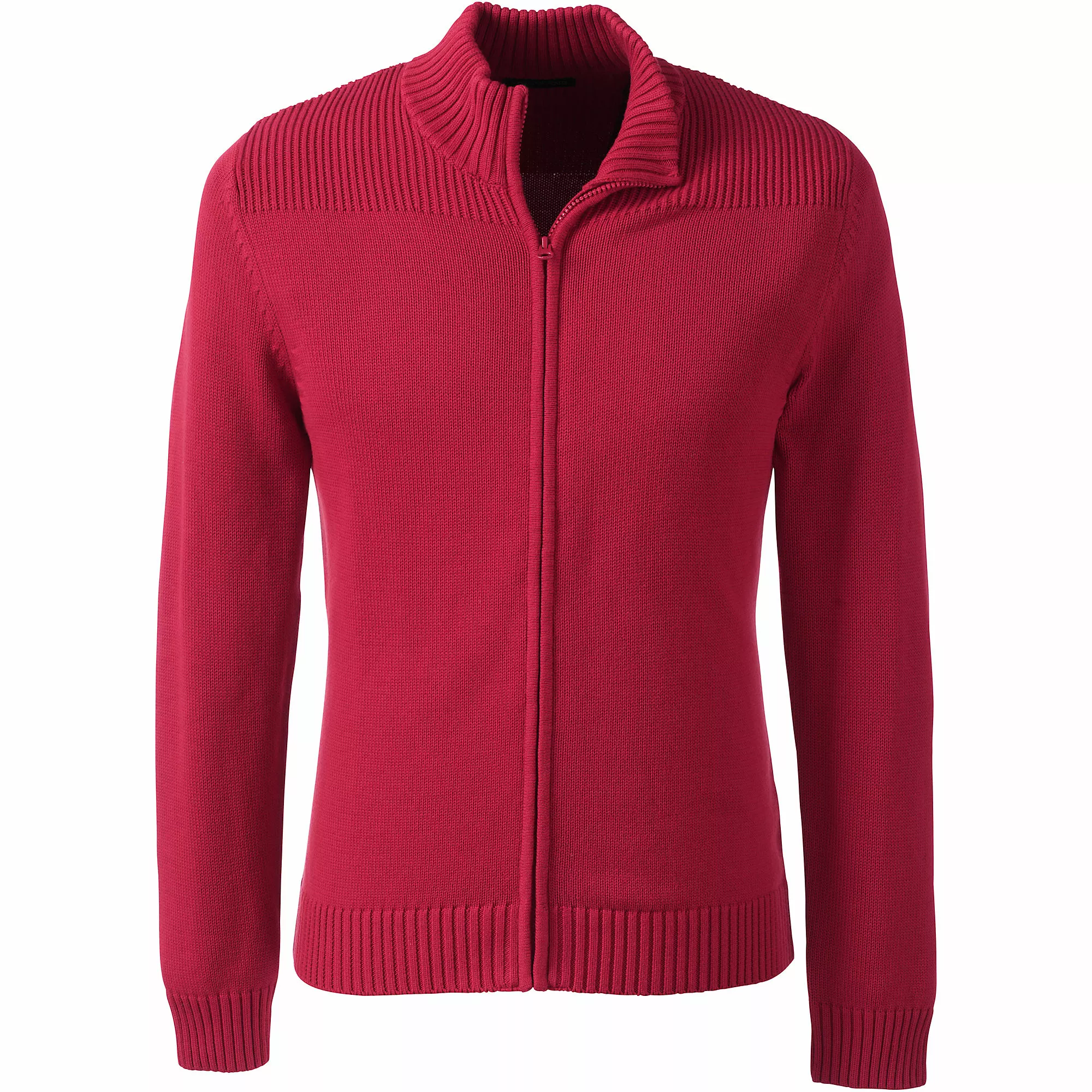 Lands' End Men's Cotton Modal Zip Front Cardigan Sweater - Image 5