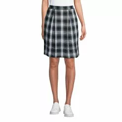 Lands' End Women's Plaid Pleated Skort Top Of Knee