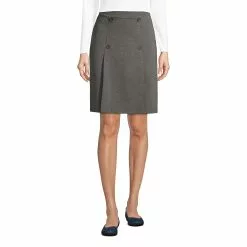 Lands' End Women's Ponte Button Front Skort Above The Knee
