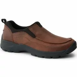 Lands' End Men's All Weather Suede Leather Slip On Moc Shoes