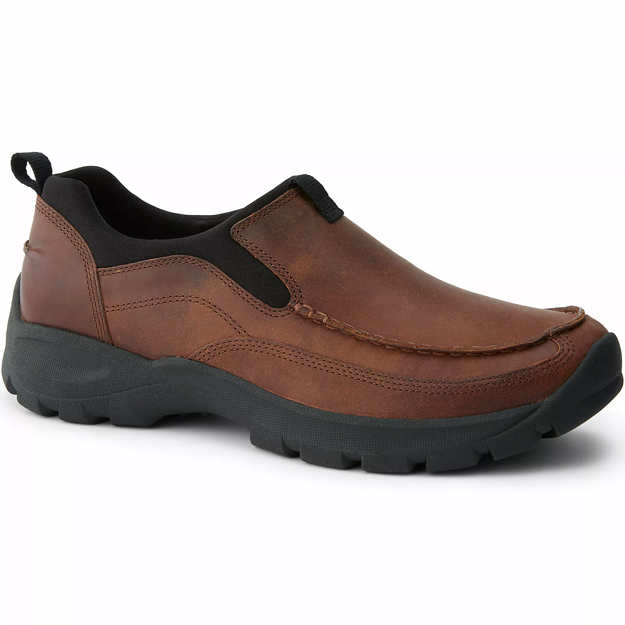 Lands' End Men's All Weather Suede Leather Slip On Moc Shoes
