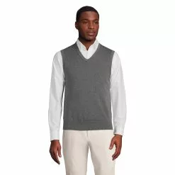 Lands' End Men's Fine Gauge Supima Cotton Sweater Vest