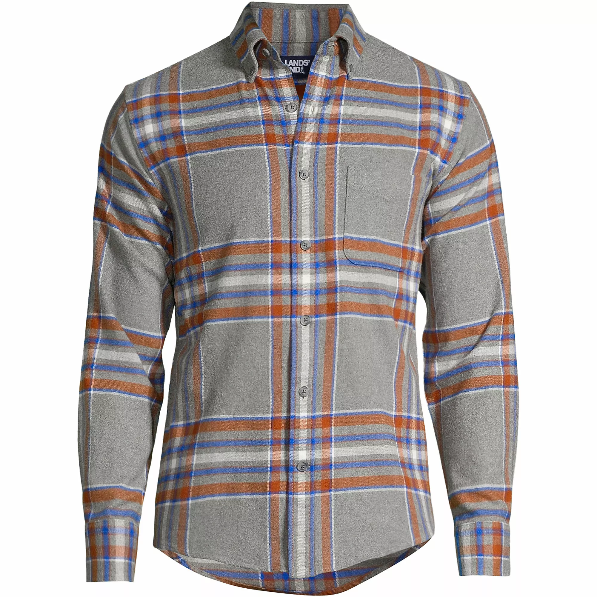 Lands' End Men's Big Traditional Fit Pattern Flagship Flannel Shirt