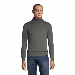 Lands' End Men's Classic Fit Fine Gauge Supima Cotton Turtleneck