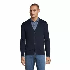 Lands' End Men's Classic Fit Supima Cotton Cardigan Sweater