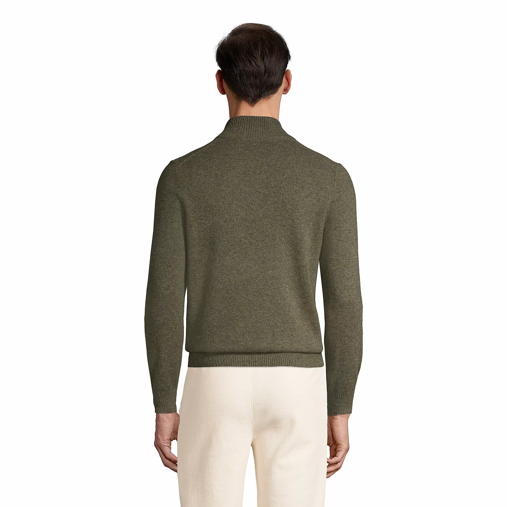 Lands' End Men's Fine Gauge Cashmere Quarter Zip - Image 2