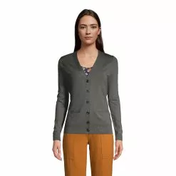 Lands' End Women's Petite Performance V-neck Cardigan With Pockets