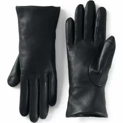 Lands' End Women's EZ Touch Screen Cashmere Lined Leather Gloves